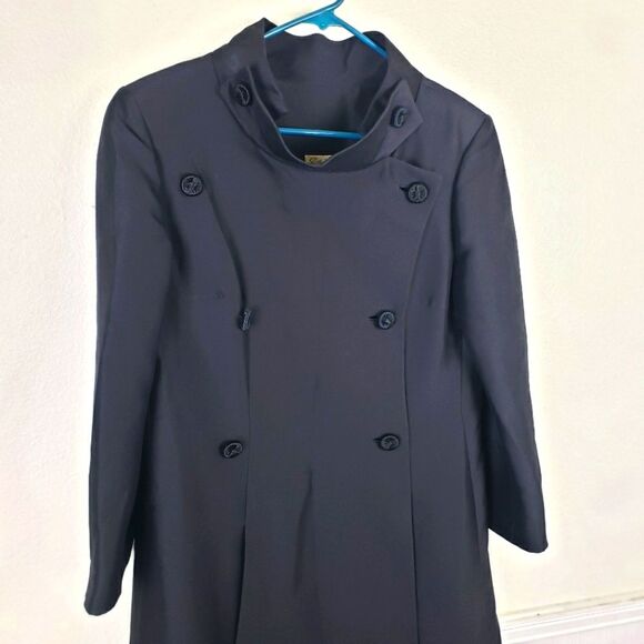 Esther Wolf Rare Vintage Elegant Black Double-Breasted Coat Size Medium - Picture 3 of 16